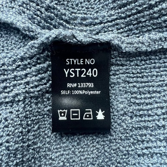 POL Star Knit Sweater Womens Medium Blue White Lightweight Short Sleeve - Picture 8 of 9